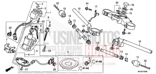 TUYAU DE GUIDON/PONT SUPERIEUR CBR600RRC de 2012